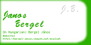 janos bergel business card